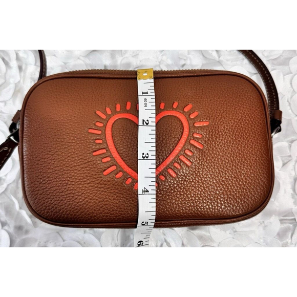 Coach X Keith Haring Collaboration Graffiti Heart Cognac Brown Crossbody F13687 - Picture 11 of 16